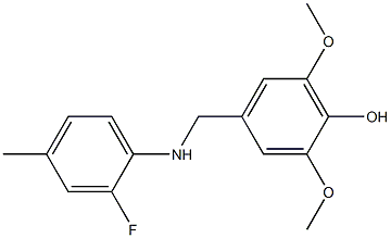 4-{[(2-fluoro-4-methylphenyl)amino]methyl}-2,6-dimethoxyphenol 结构式