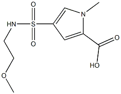 4-{[(2-methoxyethyl)amino]sulfonyl}-1-methyl-1H-pyrrole-2-carboxylic acid 结构式