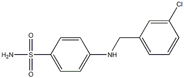 4-{[(3-chlorophenyl)methyl]amino}benzene-1-sulfonamide 结构式
