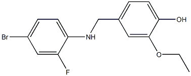 4-{[(4-bromo-2-fluorophenyl)amino]methyl}-2-ethoxyphenol 结构式