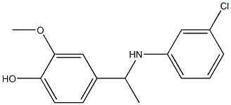 4-{1-[(3-chlorophenyl)amino]ethyl}-2-methoxyphenol 结构式