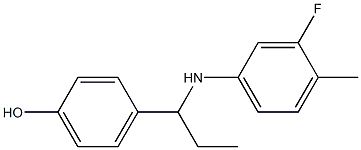 4-{1-[(3-fluoro-4-methylphenyl)amino]propyl}phenol 结构式