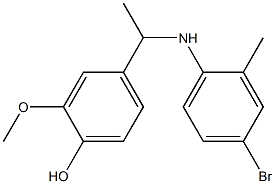 4-{1-[(4-bromo-2-methylphenyl)amino]ethyl}-2-methoxyphenol 结构式