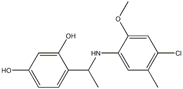 4-{1-[(4-chloro-2-methoxy-5-methylphenyl)amino]ethyl}benzene-1,3-diol 结构式