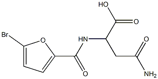 4-amino-2-[(5-bromo-2-furoyl)amino]-4-oxobutanoic acid 结构式