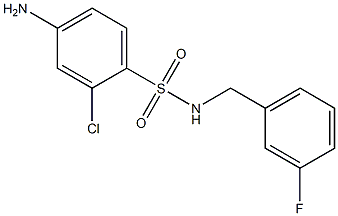 4-amino-2-chloro-N-[(3-fluorophenyl)methyl]benzene-1-sulfonamide 结构式