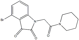 4-bromo-1-[2-oxo-2-(piperidin-1-yl)ethyl]-2,3-dihydro-1H-indole-2,3-dione 结构式