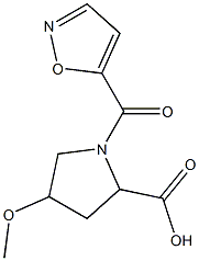 4-methoxy-1-(1,2-oxazol-5-ylcarbonyl)pyrrolidine-2-carboxylic acid 结构式