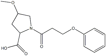 4-methoxy-1-(3-phenoxypropanoyl)pyrrolidine-2-carboxylic acid 结构式