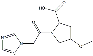 4-methoxy-1-[2-(1H-1,2,4-triazol-1-yl)acetyl]pyrrolidine-2-carboxylic acid 结构式