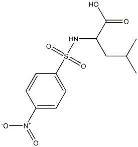 4-methyl-2-[(4-nitrobenzene)sulfonamido]pentanoic acid 结构式