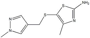 4-methyl-5-{[(1-methyl-1H-pyrazol-4-yl)methyl]sulfanyl}-1,3-thiazol-2-amine 结构式