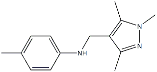 4-methyl-N-[(1,3,5-trimethyl-1H-pyrazol-4-yl)methyl]aniline 结构式