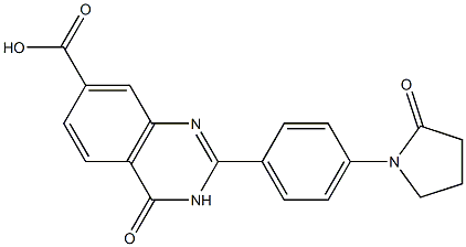 4-oxo-2-[4-(2-oxopyrrolidin-1-yl)phenyl]-3,4-dihydroquinazoline-7-carboxylic acid 结构式