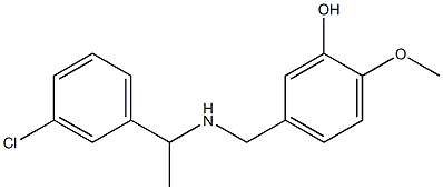 5-({[1-(3-chlorophenyl)ethyl]amino}methyl)-2-methoxyphenol 结构式