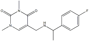 5-({[1-(4-fluorophenyl)ethyl]amino}methyl)-1,3-dimethyl-1,2,3,4-tetrahydropyrimidine-2,4-dione 结构式