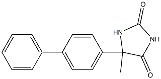 5-(1,1'-biphenyl-4-yl)-5-methylimidazolidine-2,4-dione 结构式