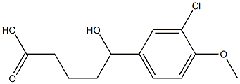 5-(3-chloro-4-methoxyphenyl)-5-hydroxypentanoic acid 结构式