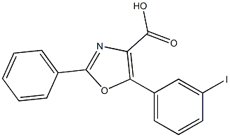 5-(3-iodophenyl)-2-phenyl-1,3-oxazole-4-carboxylic acid 结构式