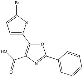 5-(5-bromothiophen-2-yl)-2-phenyl-1,3-oxazole-4-carboxylic acid 结构式