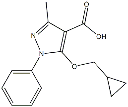 5-(cyclopropylmethoxy)-3-methyl-1-phenyl-1H-pyrazole-4-carboxylic acid 结构式