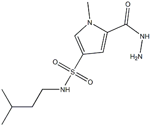 5-(hydrazinocarbonyl)-1-methyl-N-(3-methylbutyl)-1H-pyrrole-3-sulfonamide 结构式