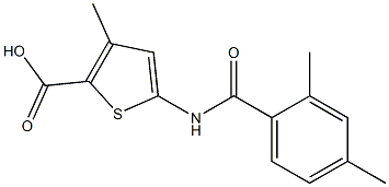 5-[(2,4-dimethylbenzoyl)amino]-3-methylthiophene-2-carboxylic acid 结构式