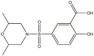 5-[(2,6-dimethylmorpholine-4-)sulfonyl]-2-hydroxybenzoic acid 结构式