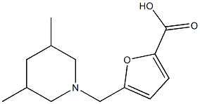 5-[(3,5-dimethylpiperidin-1-yl)methyl]furan-2-carboxylic acid 结构式