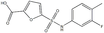 5-[(3-fluoro-4-methylphenyl)sulfamoyl]furan-2-carboxylic acid 结构式