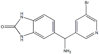 5-[amino(5-bromopyridin-3-yl)methyl]-2,3-dihydro-1H-1,3-benzodiazol-2-one 结构式