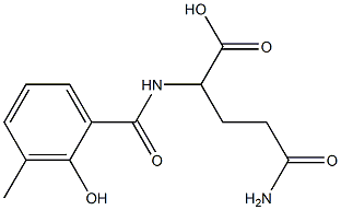 5-amino-2-[(2-hydroxy-3-methylbenzoyl)amino]-5-oxopentanoic acid 结构式