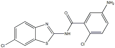 5-amino-2-chloro-N-(6-chloro-1,3-benzothiazol-2-yl)benzamide 结构式