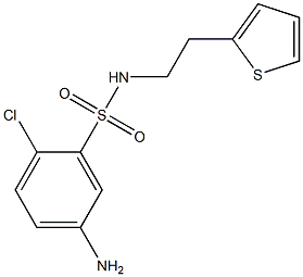 5-amino-2-chloro-N-[2-(thiophen-2-yl)ethyl]benzene-1-sulfonamide 结构式