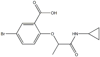 5-bromo-2-[1-(cyclopropylcarbamoyl)ethoxy]benzoic acid 结构式
