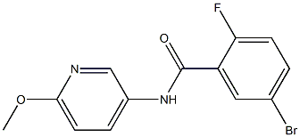 5-bromo-2-fluoro-N-(6-methoxypyridin-3-yl)benzamide 结构式