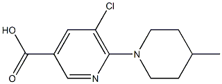 5-chloro-6-(4-methylpiperidin-1-yl)pyridine-3-carboxylic acid 结构式