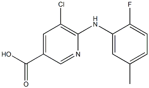 5-chloro-6-[(2-fluoro-5-methylphenyl)amino]pyridine-3-carboxylic acid 结构式