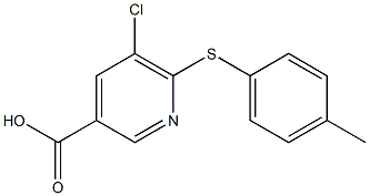 5-chloro-6-[(4-methylphenyl)sulfanyl]pyridine-3-carboxylic acid 结构式