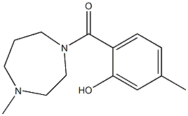 5-methyl-2-[(4-methyl-1,4-diazepan-1-yl)carbonyl]phenol 结构式