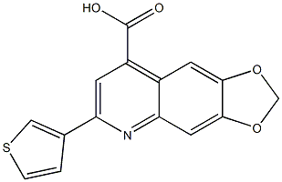 6-(thiophen-3-yl)-2H-[1,3]dioxolo[4,5-g]quinoline-8-carboxylic acid 结构式