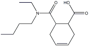 6-[butyl(ethyl)carbamoyl]cyclohex-3-ene-1-carboxylic acid 结构式