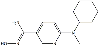 6-[cyclohexyl(methyl)amino]-N'-hydroxypyridine-3-carboximidamide 结构式