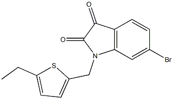 6-bromo-1-[(5-ethylthiophen-2-yl)methyl]-2,3-dihydro-1H-indole-2,3-dione 结构式