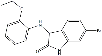 6-bromo-3-[(2-ethoxyphenyl)amino]-2,3-dihydro-1H-indol-2-one 结构式