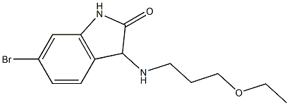 6-bromo-3-[(3-ethoxypropyl)amino]-2,3-dihydro-1H-indol-2-one 结构式