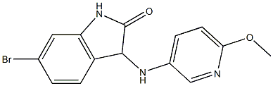 6-bromo-3-[(6-methoxypyridin-3-yl)amino]-2,3-dihydro-1H-indol-2-one 结构式