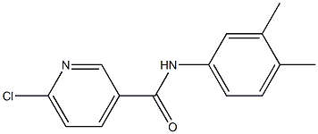 6-chloro-N-(3,4-dimethylphenyl)pyridine-3-carboxamide 结构式