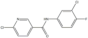 6-chloro-N-(3-chloro-4-fluorophenyl)pyridine-3-carboxamide 结构式