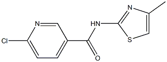 6-chloro-N-(4-methyl-1,3-thiazol-2-yl)pyridine-3-carboxamide 结构式